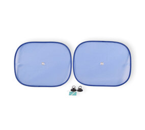 Discountershop 2x Blauwe Zonwering op Maat - Luxe Polyester & Kunststof | Autoaccessoires - Afmetingen: 44x36cm Discountershop 2x Blauwe Zonwering op Maat - Luxe Polyester & Kunststof | Autoaccessoires - Afmetingen: 44x36cm