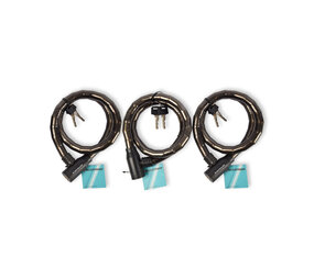 Discountershop Robust Anti-theft Bicycle Lock Set in Black - 3 Pieces Metal and Plastic Cable Locks - 80cm Long Discountershop Robust Anti-theft Bicycle Lock Set in Black - 3 Pieces Metal and Plastic Cable Locks - 80cm Long