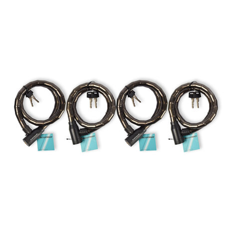 Discountershop Zware Anti-diefstal Fietsslot Set Zwart – 4 Stuks Metaal & Kunststof Kabelsloten, 80cm Discountershop Zware Anti-diefstal Fietsslot Set Zwart – 4 Stuks Metaal & Kunststof Kabelsloten, 80cm