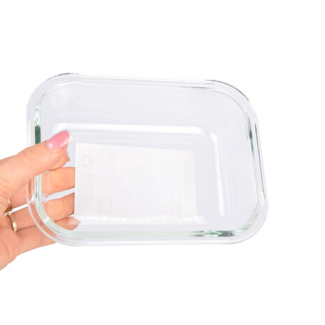 Discountershop Keep Your Food Fresh & Stylish: 0.64L - Glass Food Container with Bamboo Lid - 18cmx13cmx6cm Discountershop Keep Your Food Fresh & Stylish: 0.64L - Glass Food Container with Bamboo Lid - 18cmx13cmx6cm