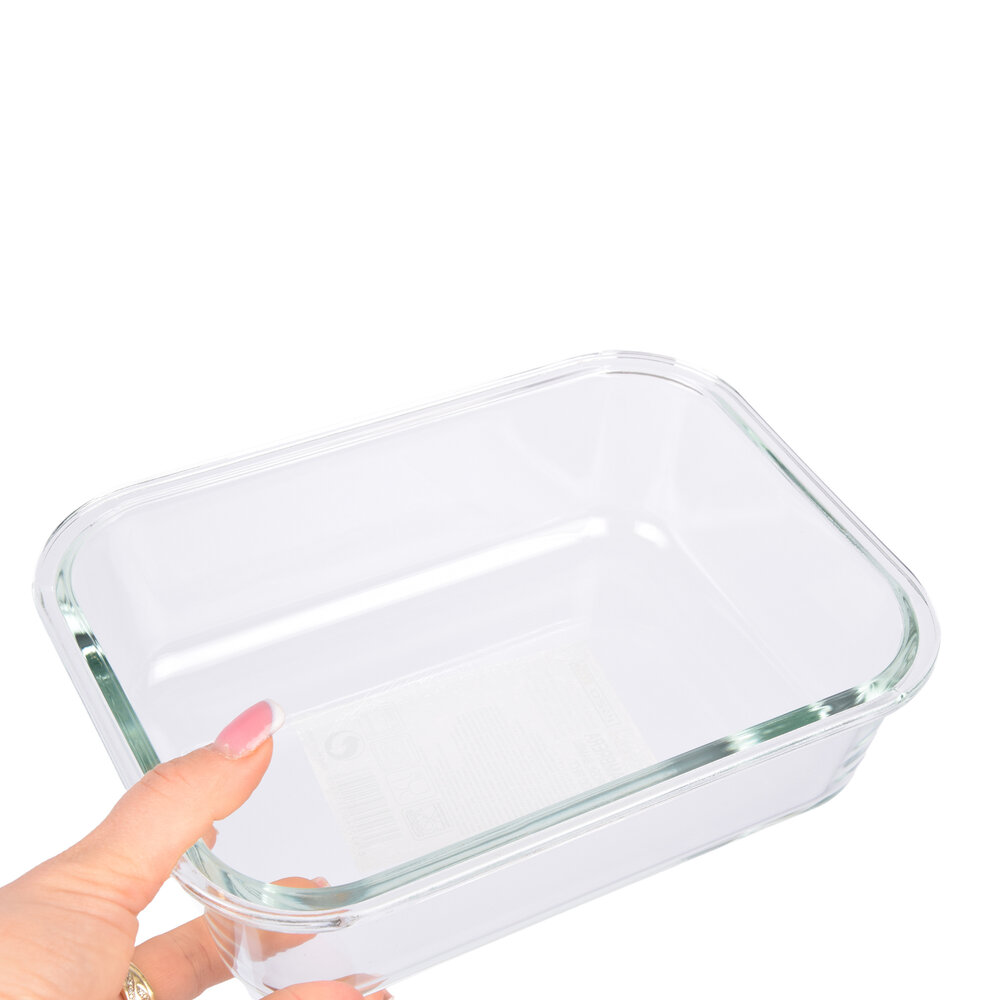 Discountershop Rectangular Transparent Fresh Food Container for Healthy Meals - 22cm x 17cm x 7.5cm - Dishwasher and Microwave Safe - 1520ml