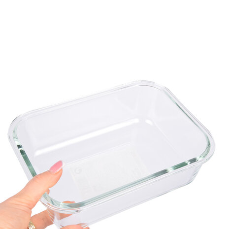 Discountershop Rectangular Transparent Fresh Food Container for Healthy Meals - 22cm x 17cm x 7.5cm - Dishwasher and Microwave Safe - 1520ml