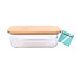 Rectangular Transparent Fresh Food Container for Healthy Meals - 22cm x 17cm x 7.5cm - Dishwasher and Microwave Safe - 1520ml