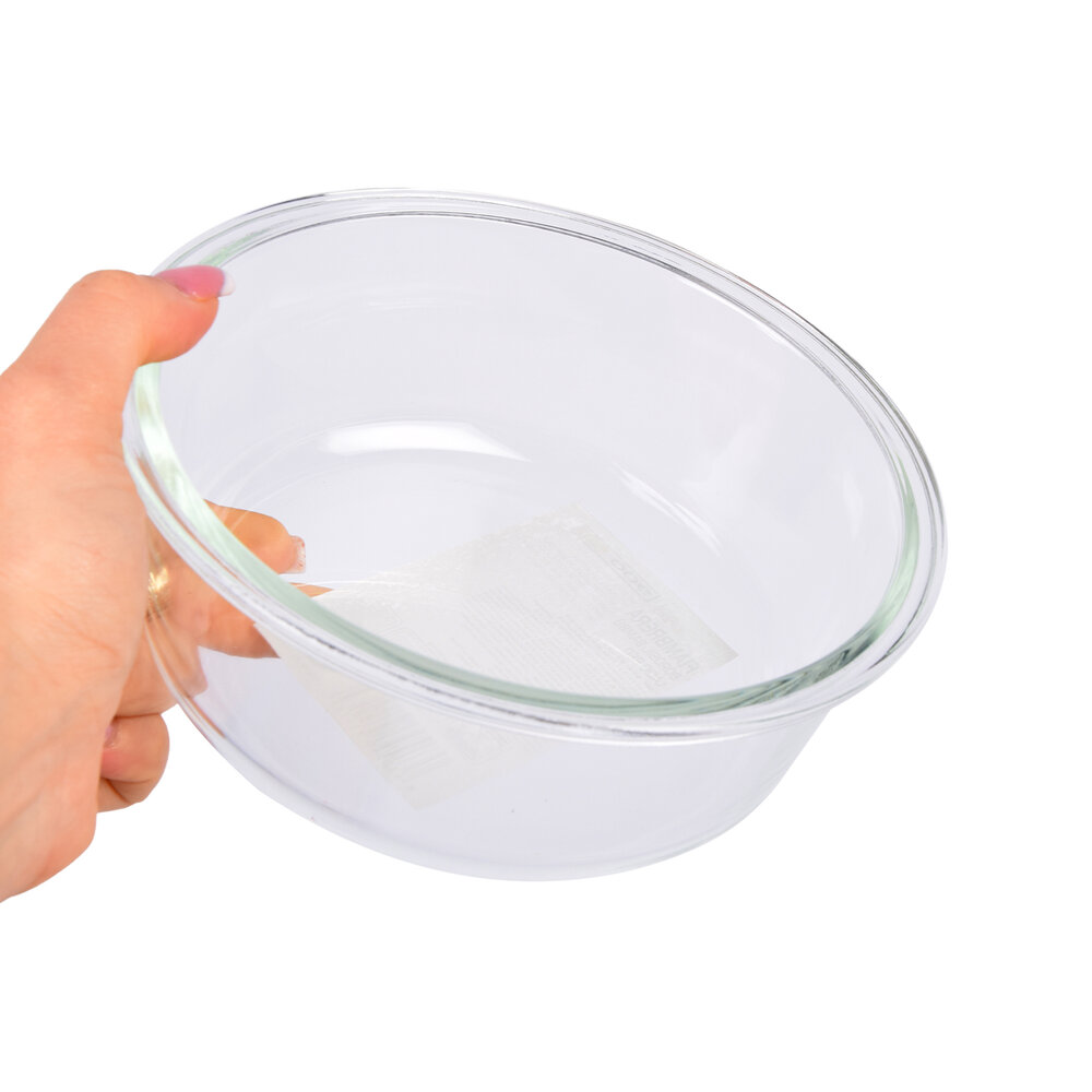 Discountershop Transparent Glass and Bamboo Salad Bowl - 17.5 cm - With Lid - Ideal for Food Storage Containers