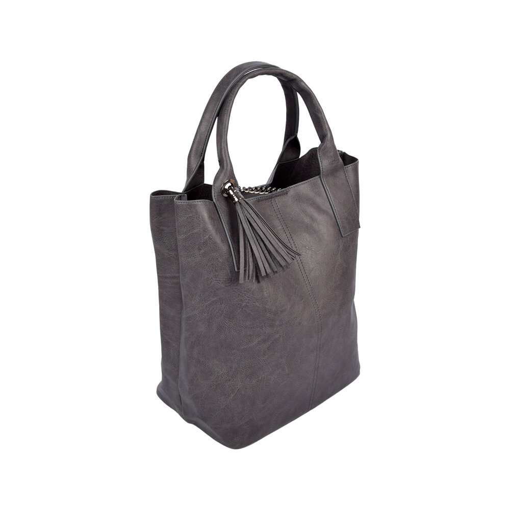 Enrico Benetti Trendy Grijze Schoudertas voor Dames - Enrico Benetti - PU Materiaal - 1 Vak inclusief Kleine Portemonnee - 41cmx20cmx34cm Enrico Benetti Trendy Grijze Schoudertas voor Dames - Enrico Benetti - PU Materiaal - 1 Vak inclusief Kleine Portemonnee - 41cmx20cmx34cm