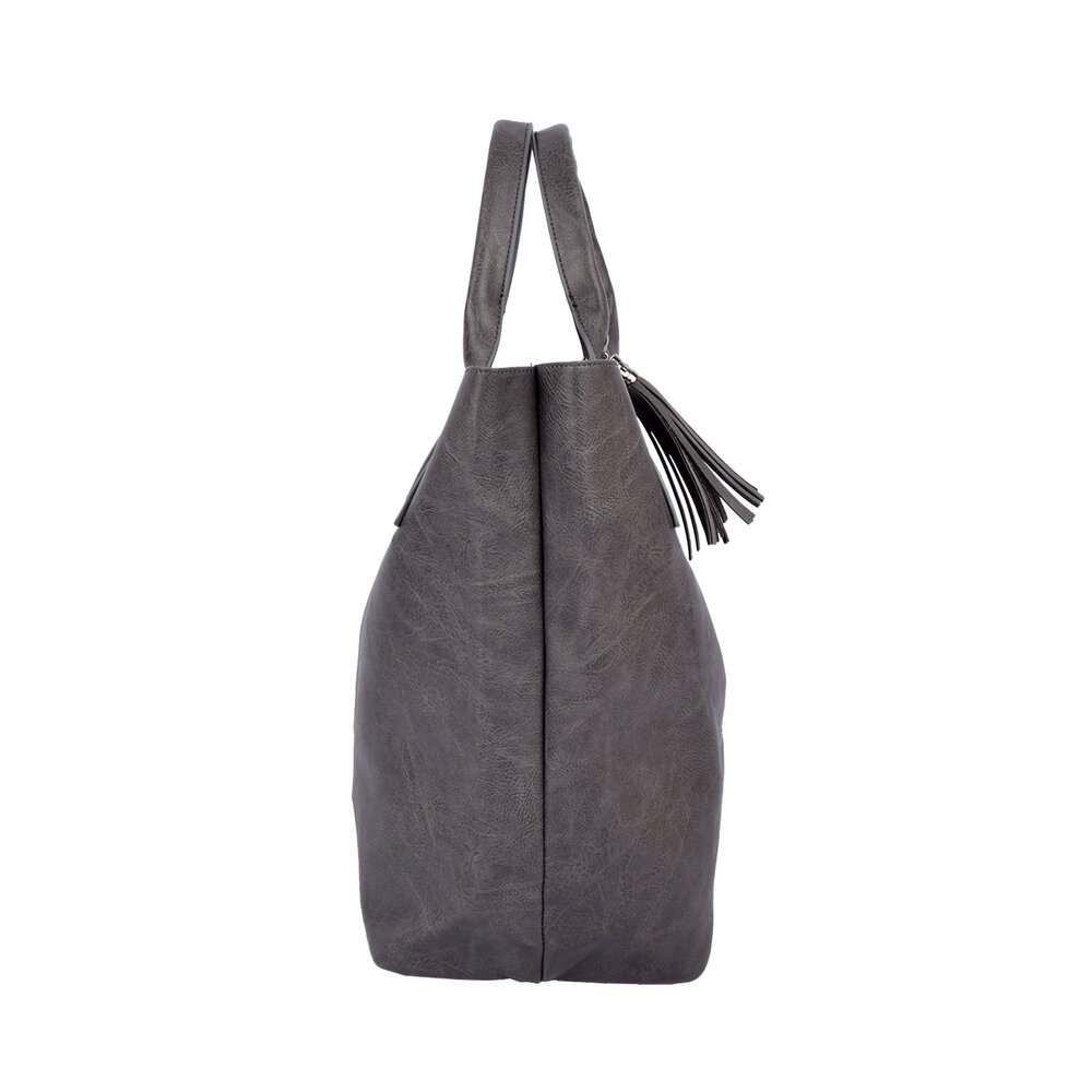 Enrico Benetti Trendy Grijze Schoudertas voor Dames - Enrico Benetti - PU Materiaal - 1 Vak inclusief Kleine Portemonnee - 41cmx20cmx34cm Enrico Benetti Trendy Grijze Schoudertas voor Dames - Enrico Benetti - PU Materiaal - 1 Vak inclusief Kleine Portemonnee - 41cmx20cmx34cm