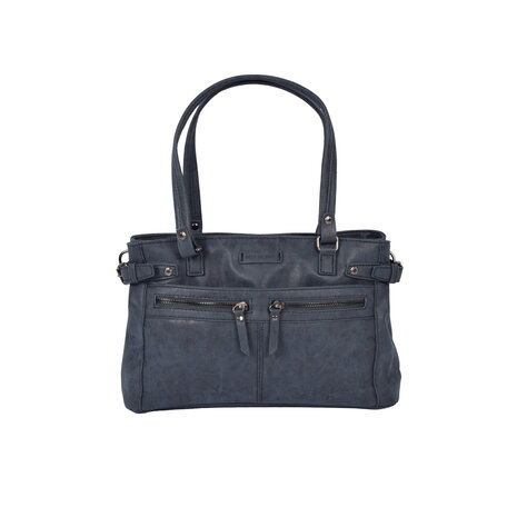 Bicky Bernard  Navy Tassen: Schoudertas - Bicky Bernard - 32x12x21cm - PU Materiaal - Modieuze Handtas Bicky Bernard  Navy Tassen: Schoudertas - Bicky Bernard - 32x12x21cm - PU Materiaal - Modieuze Handtas