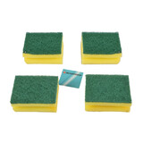 Discountershop 4x Efficiënte Reiniging met Schuurpads en Spons - 9cmx7cmx4.5cm - Gekleurde Schuurlapjes - Keukenspons – Afwasspons