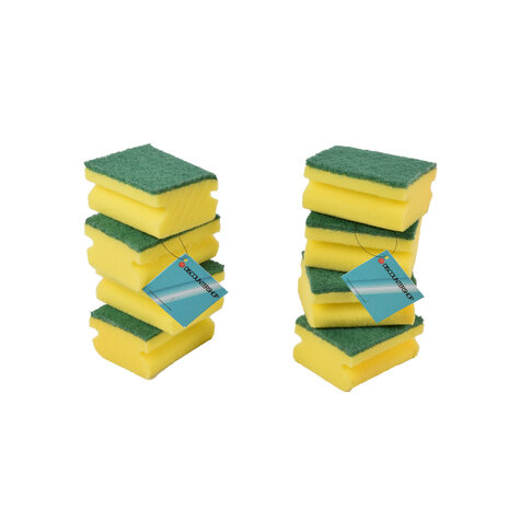 Discountershop Nieuwe Gekleurde Schuurlapjes Set - Groen & Geel | Polyester - 2 Sets (8 stuks) - 9cmx7cmx4.5cm Discountershop Nieuwe Gekleurde Schuurlapjes Set - Groen & Geel | Polyester - 2 Sets (8 stuks) - 9cmx7cmx4.5cm