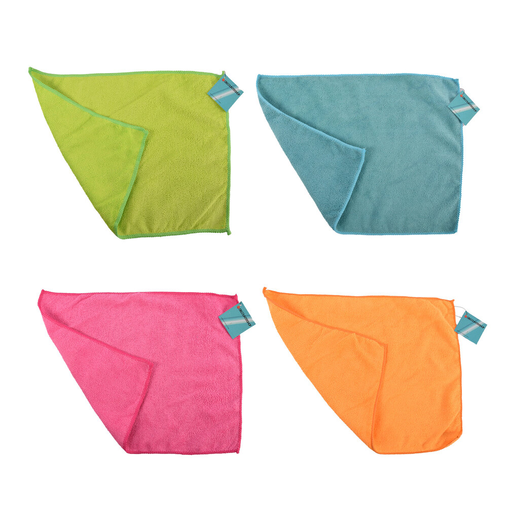 Discountershop Kwalitatieve Microvezel Vaatdoekjes - Set van 4 - Assortiment Kleuren - Gemaakt van Polyester - Afmetingen 40x29cm – Schoonmaakproducten Discountershop Kwalitatieve Microvezel Vaatdoekjes - Set van 4 - Assortiment Kleuren - Gemaakt van Polyester - Afmetingen 40x29cm – Schoonmaakproducten