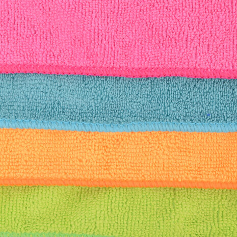 Discountershop Kwalitatieve Microvezel Vaatdoekjes - Set van 4 - Assortiment Kleuren - Gemaakt van Polyester - Afmetingen 40x29cm – Schoonmaakproducten Discountershop Kwalitatieve Microvezel Vaatdoekjes - Set van 4 - Assortiment Kleuren - Gemaakt van Polyester - Afmetingen 40x29cm – Schoonmaakproducten