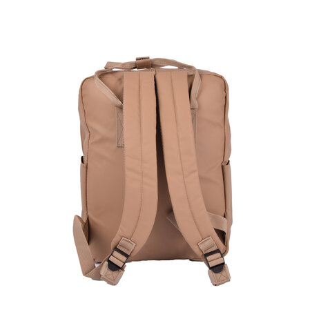 Discountershop Modieuze Enrico Benetti Rugzak - Ideaal voor Werk en School – Vakken 3 - Taupe - Polyester - 27x10x38cm Discountershop Modieuze Enrico Benetti Rugzak - Ideaal voor Werk en School – Vakken 3 - Taupe - Polyester - 27x10x38cm