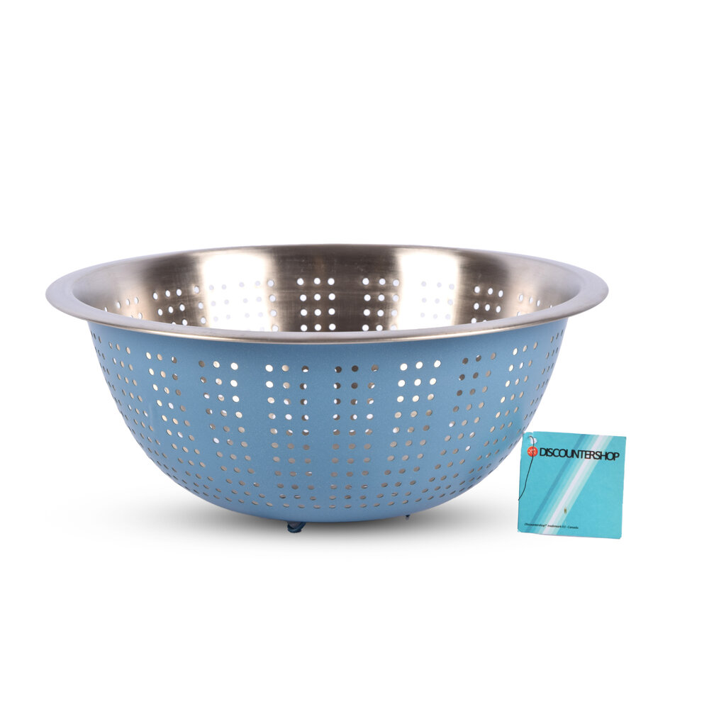 Discountershop Multifunctional Kitchen Colander 28 cm – Blue aluminium colander for pasta, rice, fruit and vegetables, dishwasher-safe Discountershop Multifunctional Kitchen Colander 28 cm – Blue aluminium colander for pasta, rice, fruit and vegetables, dishwasher-safe