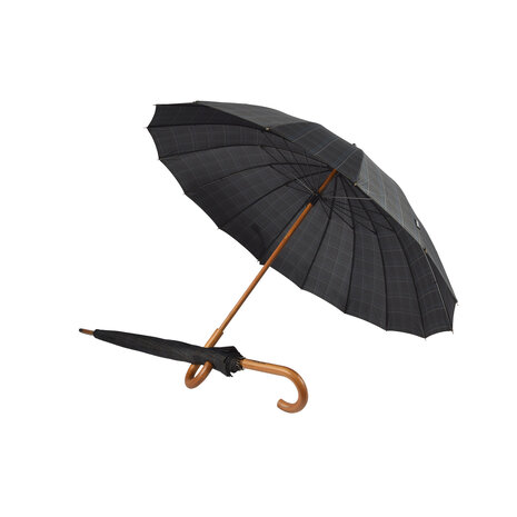 Discountershop Twice The Protection With Black & Blue Storm Umbrellas (102cm) - Durable, Foldable & Suitable For Adults - Width: ~Approx 102cm - With Wooden Handle