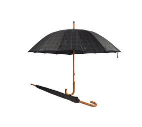 Discountershop Twee Keer De Bescherming Met Zwarte En Blauwe Stormparaplu's (102cm) - Duurzaam, Opvouwbaar & Geschikt Voor Volwassenen - Breedte: ~Ca 102cm - Met Houten Handvat