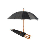 Discountershop Indispensable for Rainy Days: 4x Folding Black-Blue Storm Umbrellas - Width: 102cm With Wooden Handle Discountershop Indispensable for Rainy Days: 4x Folding Black-Blue Storm Umbrellas - Width: 102cm With Wooden Handle