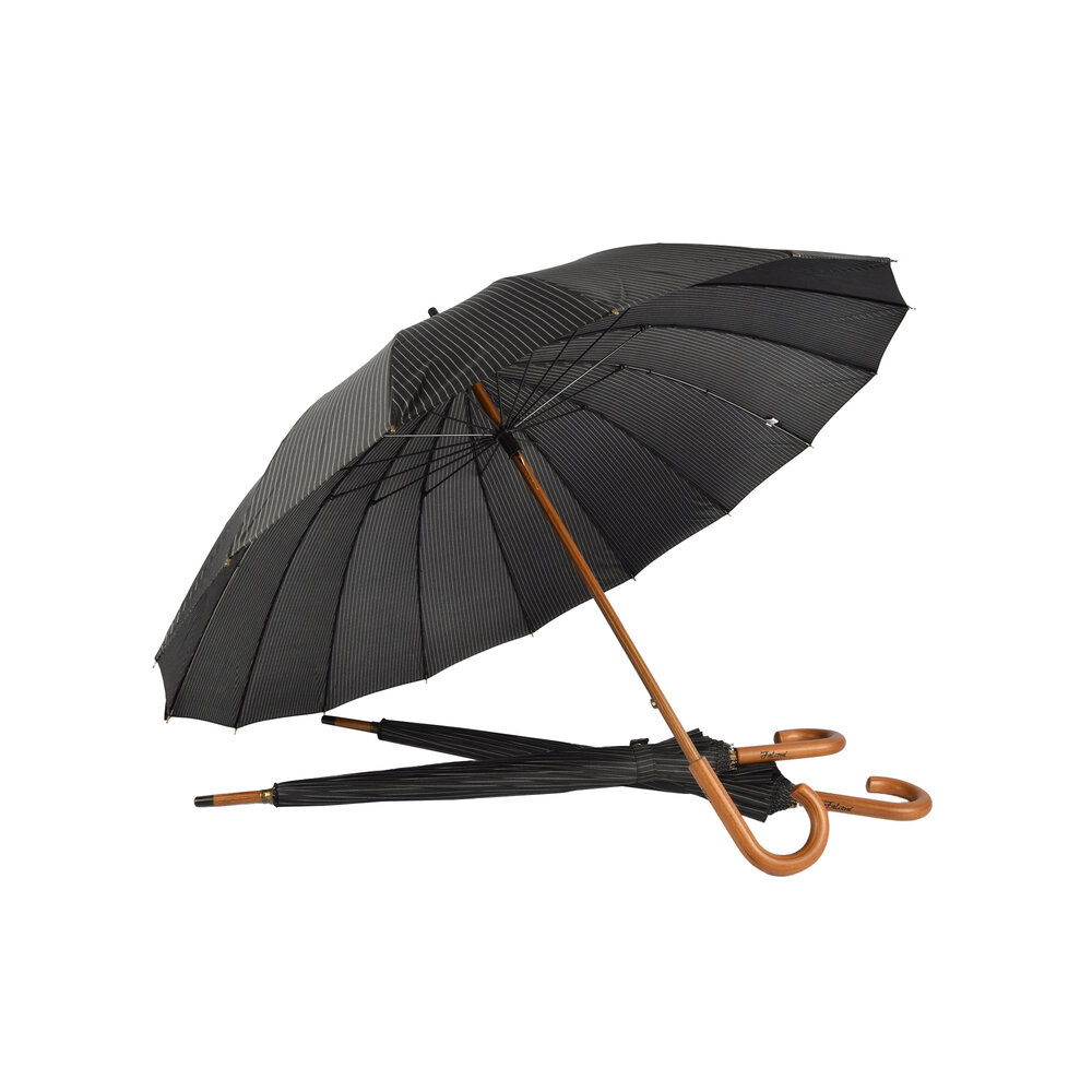 Discountershop Set Van 3 Handige Zwarte Paraplu's Met Houten Stok En Haak - Geschikt Voor Volwassenen - 16 Banen Discountershop Set Van 3 Handige Zwarte Paraplu's Met Houten Stok En Haak - Geschikt Voor Volwassenen - 16 Banen