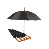 Discountershop Compact Protection: 6x Black and White Umbrellas with Wooden Stick - Durable and Foldable - For Adults & Unisex - 102cm Diameter Discountershop Compact Protection: 6x Black and White Umbrellas with Wooden Stick - Durable and Foldable - For Adults & Unisex - 102cm Diameter