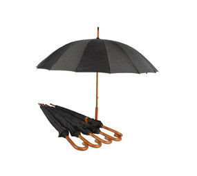 Discountershop Compact Protection: 6x Black and White Umbrellas with Wooden Stick - Durable and Foldable - For Adults & Unisex - 102cm Diameter Discountershop Compact Protection: 6x Black and White Umbrellas with Wooden Stick - Durable and Foldable - For Adults & Unisex - 102cm Diameter