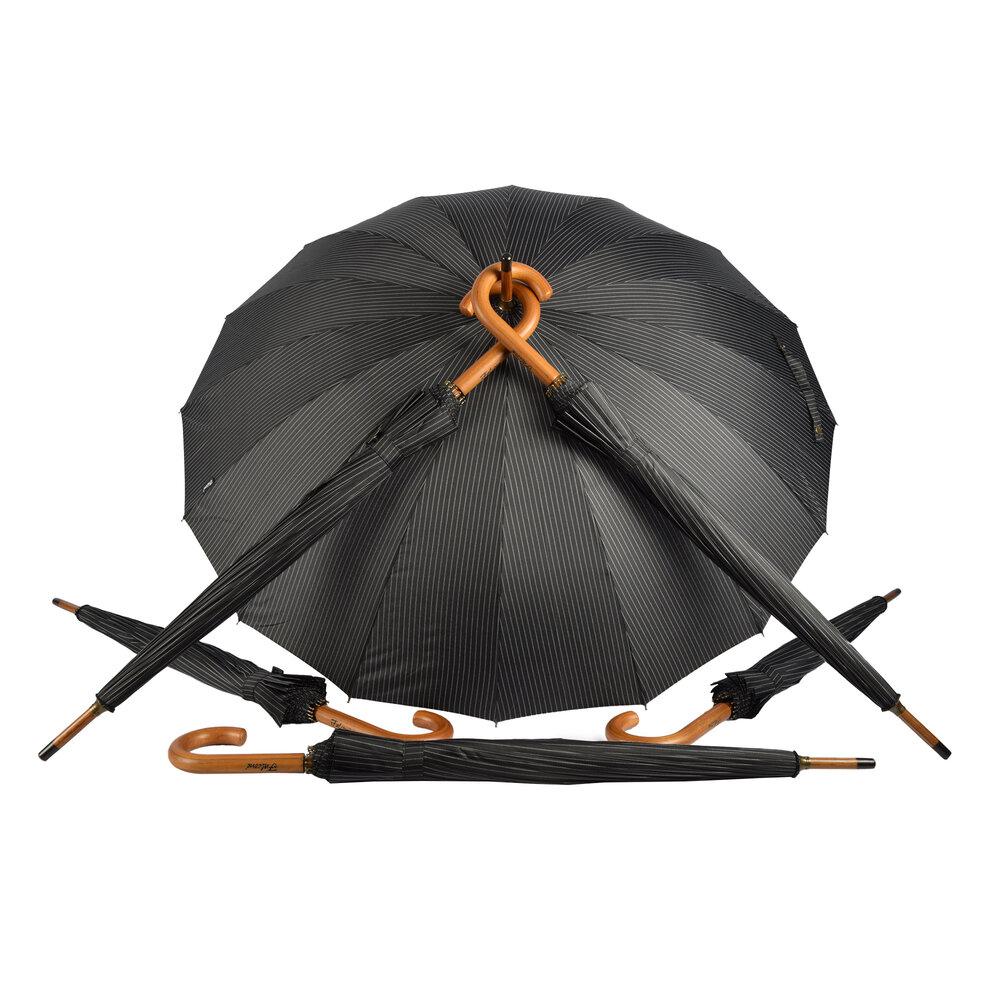 Discountershop Compacte Bescherming: 6x Zwart-Witte Paraplu's met Houten Stok - Duurzaam en Opvouwbaar - Voor Volwassenen & Unisex - 102cm Diameter Discountershop Compacte Bescherming: 6x Zwart-Witte Paraplu's met Houten Stok - Duurzaam en Opvouwbaar - Voor Volwassenen & Unisex - 102cm Diameter