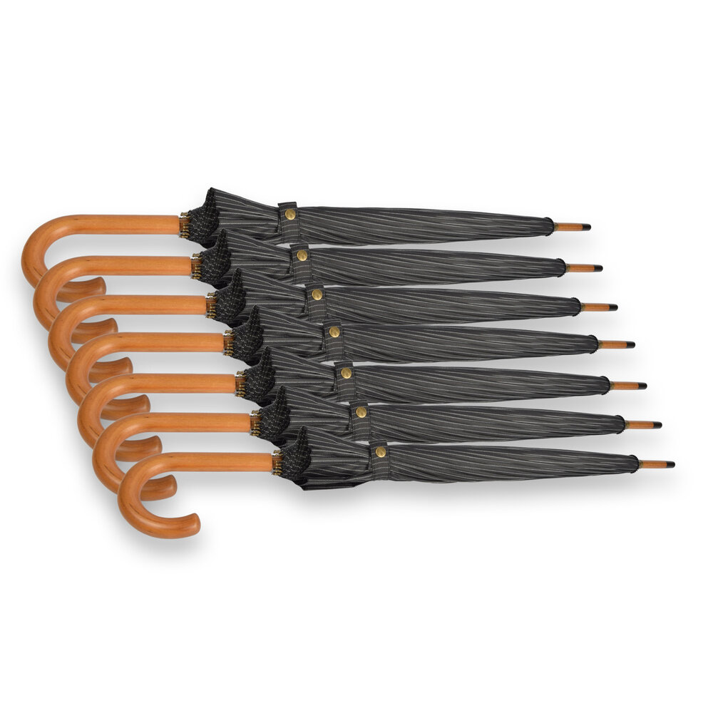 Discountershop 7x Zwarte en Witte Paraplu's: Compacte Bescherming voor Volwassenen - 16 Banen Discountershop 7x Zwarte en Witte Paraplu's: Compacte Bescherming voor Volwassenen - 16 Banen