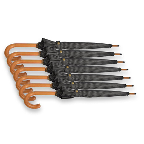 Discountershop 7x Zwarte en Witte Paraplu's: Compacte Bescherming voor Volwassenen - 16 Banen Discountershop 7x Zwarte en Witte Paraplu's: Compacte Bescherming voor Volwassenen - 16 Banen