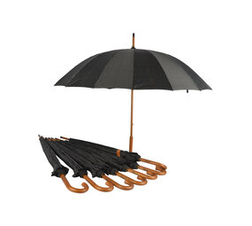Discountershop Stylish & Practical: 8x Black & White Umbrellas for Men & Women - 16 lanes - With Wooden Handle - 102cm Diameter Discountershop Stylish & Practical: 8x Black & White Umbrellas for Men & Women - 16 lanes - With Wooden Handle - 102cm Diameter