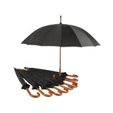 Discountershop 10x Stevige Paraplu's voor Maximale Bescherming - Zwart met Witte Streepjes - Met Houten Handvat - 102cm Diameter Discountershop 10x Stevige Paraplu's voor Maximale Bescherming - Zwart met Witte Streepjes - Met Houten Handvat - 102cm Diameter