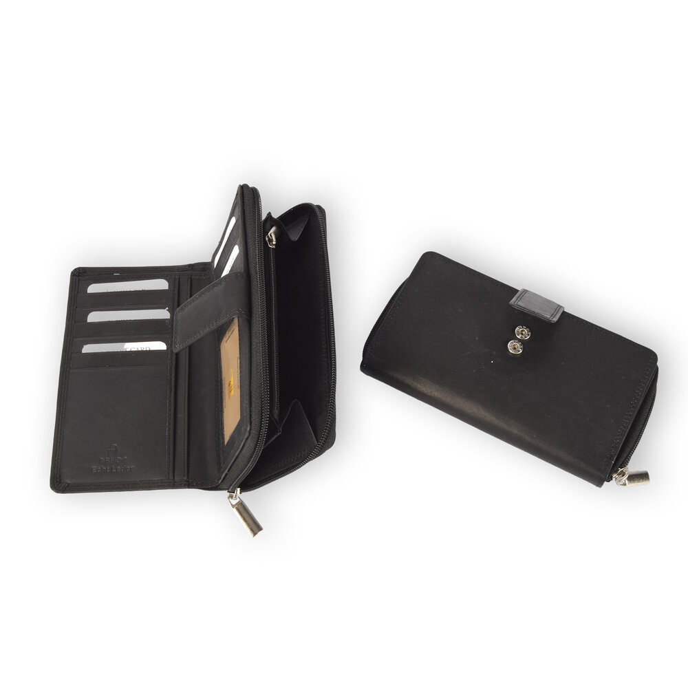 Discountershop Classic Black Leather Wallet Set - Genuine Leather - 250g - Dimensions: 17cm x 2.5cm x 10.5cm - Double Set Discountershop Classic Black Leather Wallet Set - Genuine Leather - 250g - Dimensions: 17cm x 2.5cm x 10.5cm - Double Set