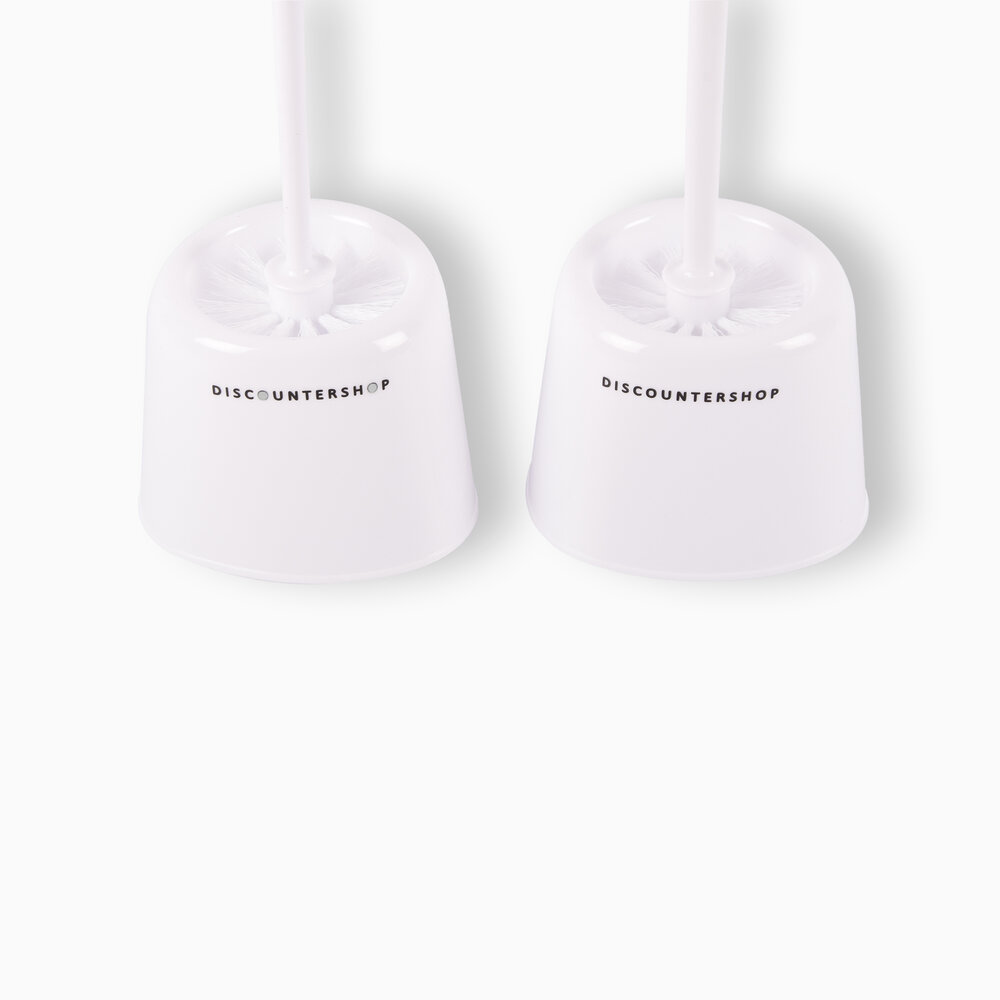 Discountershop Verfijnde Witte WC-Borstelset met Houder - Vervaardigd uit Hout & Kunststof - Set van 2 - Afmetingen: 38cm x 13.5cm x 13.5cm Discountershop Verfijnde Witte WC-Borstelset met Houder - Vervaardigd uit Hout & Kunststof - Set van 2 - Afmetingen: 38cm x 13.5cm x 13.5cm