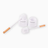 Discountershop Sophisticated White Toilet Brush Set with Holder - Made of Wood & Plastic - Set of 2 - Dimensions: 38cm x 13.5cm x 13.5cm Discountershop Sophisticated White Toilet Brush Set with Holder - Made of Wood & Plastic - Set of 2 - Dimensions: 38cm x 13.5cm x 13.5cm