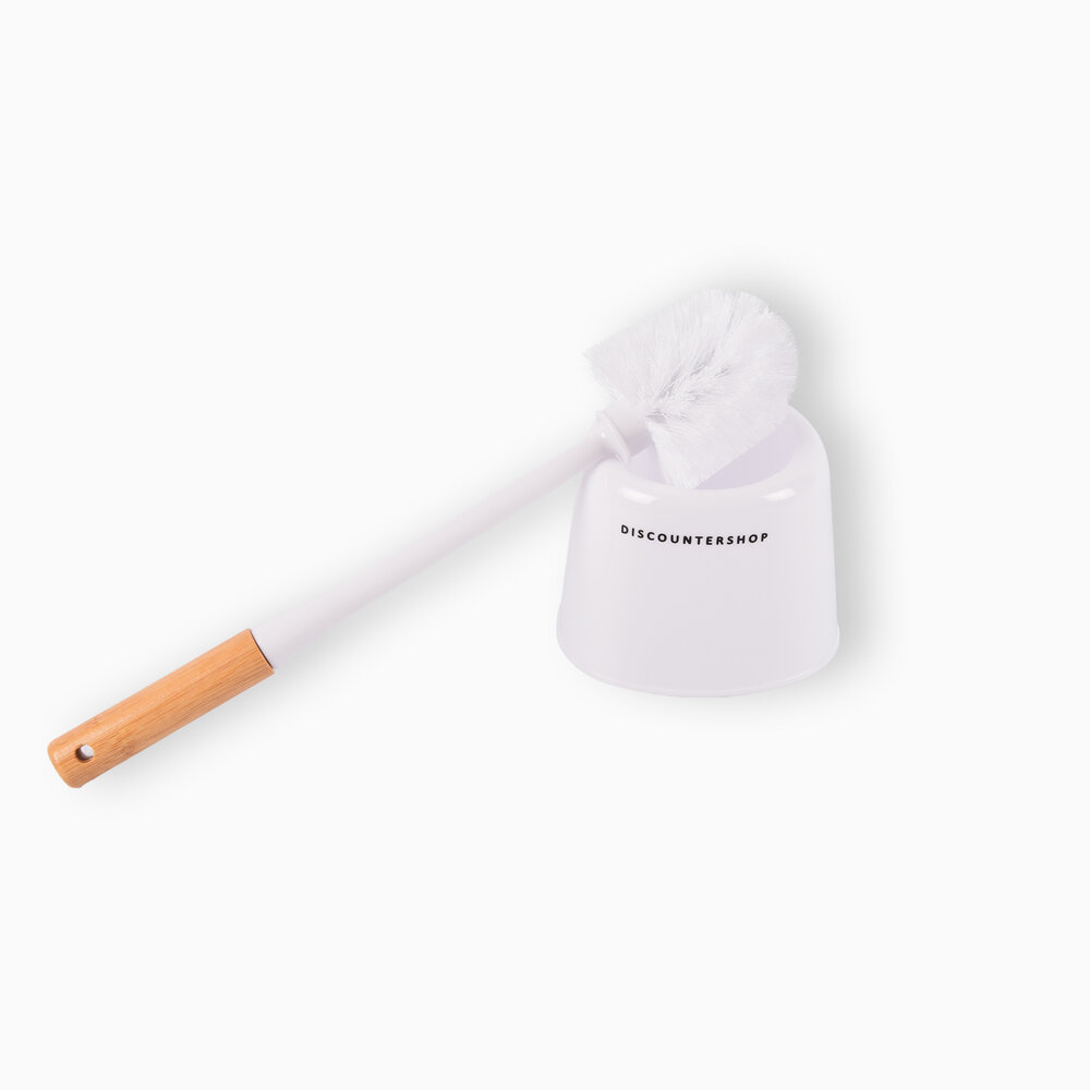 Discountershop Elegante Witte Toiletborstel met Houder - 38cm Hoog - 142g - Hout & Kunststof – Badkameraccessoires Discountershop Elegante Witte Toiletborstel met Houder - 38cm Hoog - 142g - Hout & Kunststof – Badkameraccessoires