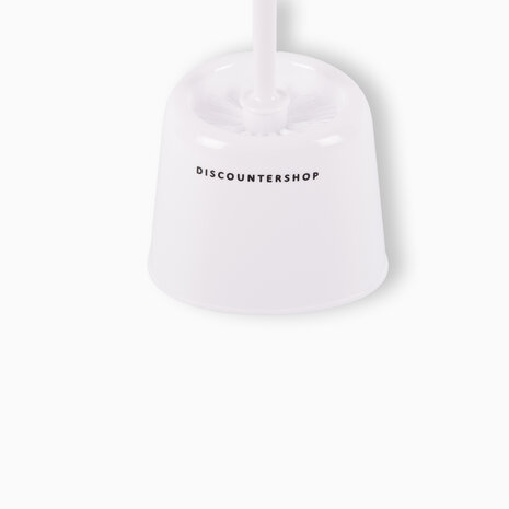 Discountershop Elegant White Toilet Brush with Holder - 38cm Height - 142g - Wood & Plastic - Bathroom Accessories