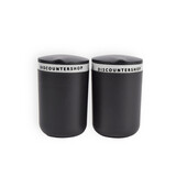 Discountershop Double Ashtray Set with Lid - Black & Gray - Compact Size - 10.5cm x 6cm x 9.5cm - Smoke-free Enjoyment Discountershop Double Ashtray Set with Lid - Black & Gray - Compact Size - 10.5cm x 6cm x 9.5cm - Smoke-free Enjoyment