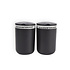 Double Ashtray Set with Lid - Black & Gray - Compact Size - 10.5cm x 6cm x 9.5cm - Smoke-free Enjoyment Double Ashtray Set with Lid - Black & Gray - Compact Size - 10.5cm x 6cm x 9.5cm - Smoke-free Enjoyment