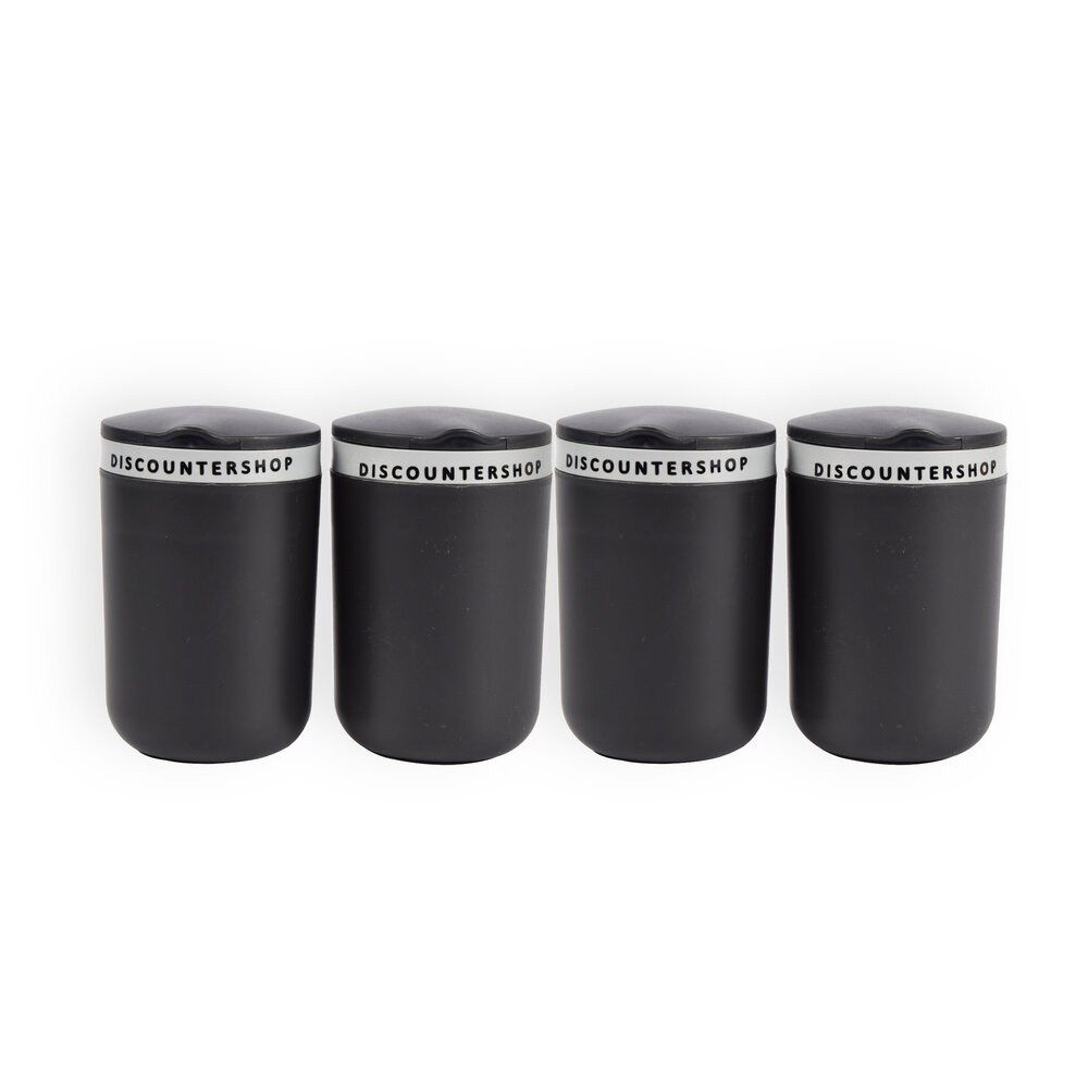 Discountershop Elegantly Designed Ashtrays With Lids - Black & Gray - 10.5x6x9.5cm - Set of 4 - Smoke Free & Wind Resistant