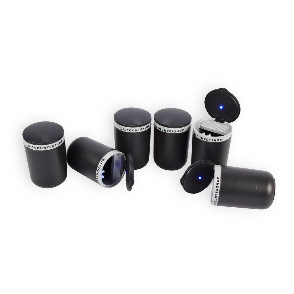 Discountershop Zwarte & Grijze Asbak set met Deksel - Stijlvol Ontwerp - Afmetingen 10.5cm x 6cm x 9.5cm - 6 stuks Voor een Frisse Rookervaring Discountershop Zwarte & Grijze Asbak set met Deksel - Stijlvol Ontwerp - Afmetingen 10.5cm x 6cm x 9.5cm - 6 stuks Voor een Frisse Rookervaring