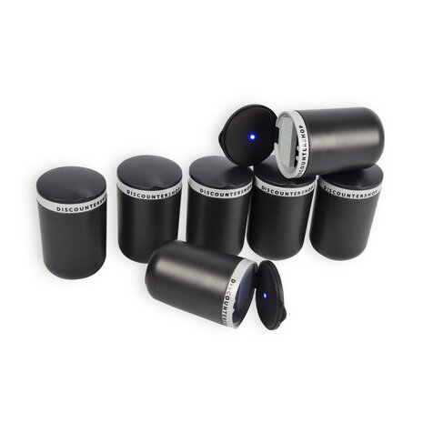 Discountershop Stijlvolle Asbakken Voor Rookvrije Genietmomenten - Zwart & Grijs - 10.5cm x 6cm x 9.5cm - Set van 7 Discountershop Stijlvolle Asbakken Voor Rookvrije Genietmomenten - Zwart & Grijs - 10.5cm x 6cm x 9.5cm - Set van 7