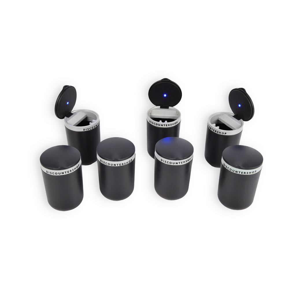 Discountershop Stijlvolle Asbakken Voor Rookvrije Genietmomenten - Zwart & Grijs - 10.5cm x 6cm x 9.5cm - Set van 7 Discountershop Stijlvolle Asbakken Voor Rookvrije Genietmomenten - Zwart & Grijs - 10.5cm x 6cm x 9.5cm - Set van 7