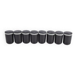 Discountershop Contemporary Storm Ashtrays with Lids - Black & Gray - 10.5cm x 6cm x 9.5cm - Set of 8 - Cigarette Ashtray