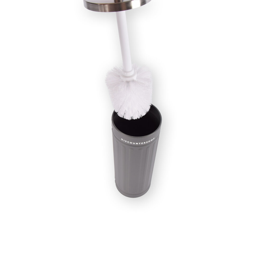 Discountershop High-quality Gray Toilet Brush including Holder - Dimensions 38cm x 9cm - Bathroom Accessories Discountershop High-quality Gray Toilet Brush including Holder - Dimensions 38cm x 9cm - Bathroom Accessories