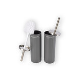Discountershop Dubbele Set - WC- Borstel en Houder - Grijze Badkameraccessoires - 38cm x 9cm Discountershop Dubbele Set - WC- Borstel en Houder - Grijze Badkameraccessoires - 38cm x 9cm