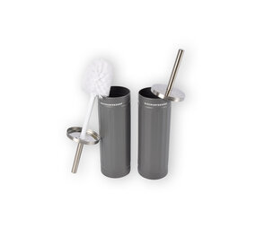 Discountershop Double Set - Toilet Brush and Holder - Gray Bathroom Accessories - 38cm x 9cm Discountershop Double Set - Toilet Brush and Holder - Gray Bathroom Accessories - 38cm x 9cm