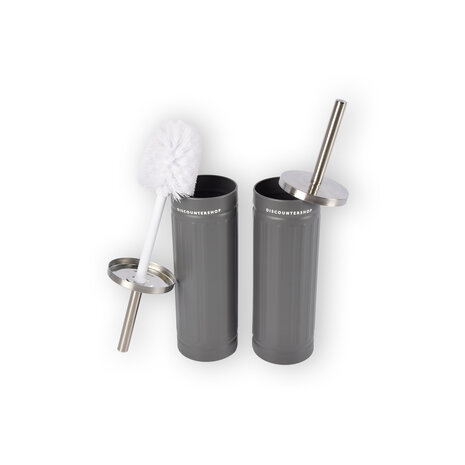 Discountershop Double Set - Toilet Brush and Holder - Gray Bathroom Accessories - 38cm x 9cm Discountershop Double Set - Toilet Brush and Holder - Gray Bathroom Accessories - 38cm x 9cm