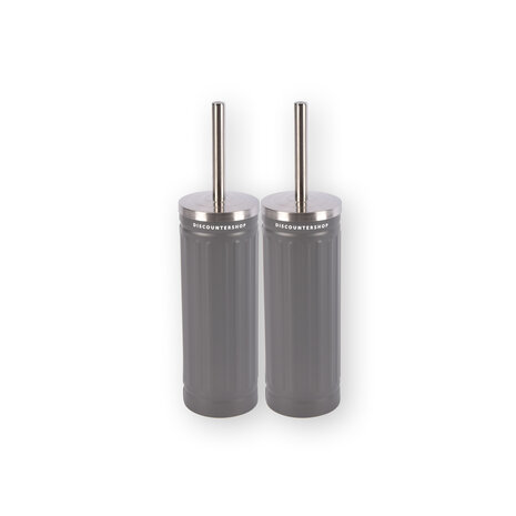 Discountershop Dubbele Set - WC-Borstel en Houder - Grijze Badkameraccessoires - 38cm x 9cm