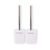 Discountershop 2 Piece Luxury Toilet Brush Set with Holder - High-quality Plastic - Dimensions: 40cm x 11.5cm x 11.5cm Discountershop 2 Piece Luxury Toilet Brush Set with Holder - High-quality Plastic - Dimensions: 40cm x 11.5cm x 11.5cm