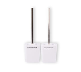 Discountershop 2 Piece Luxury Toilet Brush Set with Holder - High-quality Plastic - Dimensions: 40cm x 11.5cm x 11.5cm Discountershop 2 Piece Luxury Toilet Brush Set with Holder - High-quality Plastic - Dimensions: 40cm x 11.5cm x 11.5cm