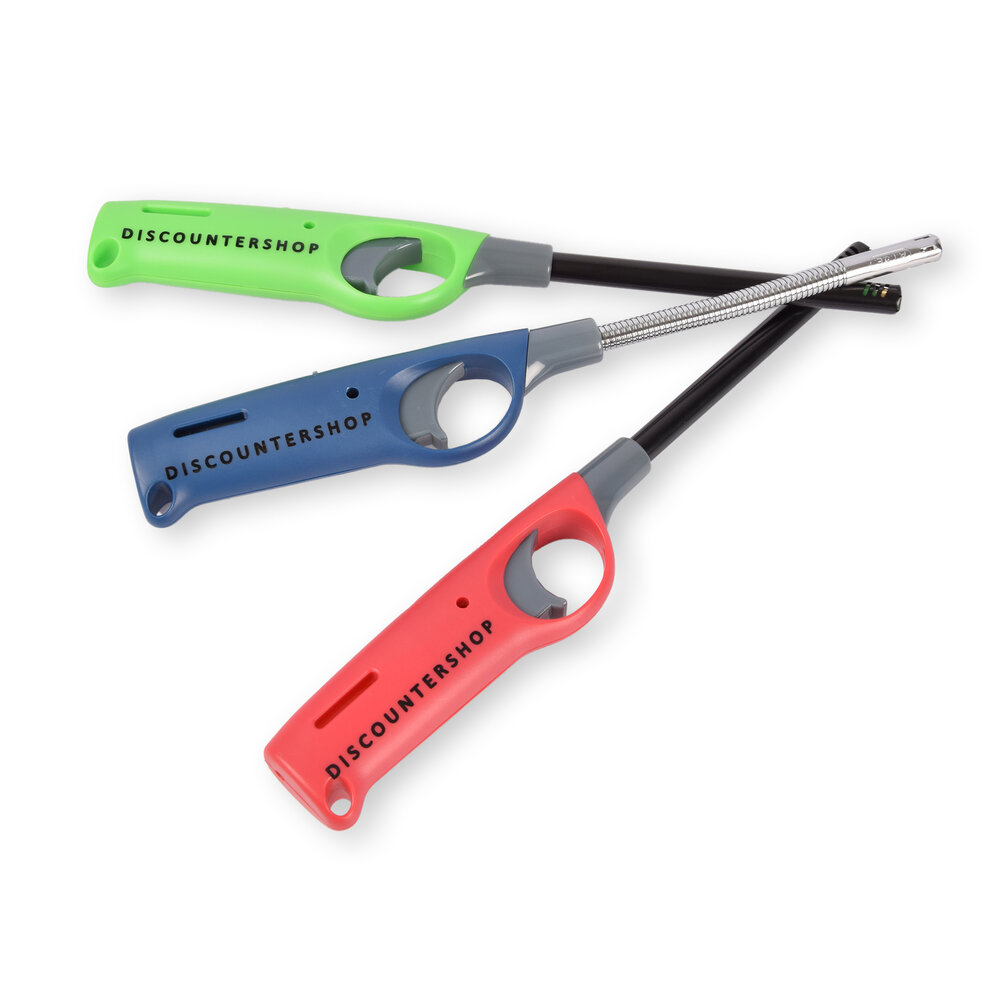 Discountershop Multifunctionele Aansteker Set - Perfect voor BBQ Aansteken - Rood, Blauw, Grijs - 26cm x 2.5cm x 3.5cm - 200g - Kunststof - 3 x Aanstekers Discountershop Multifunctionele Aansteker Set - Perfect voor BBQ Aansteken - Rood, Blauw, Grijs - 26cm x 2.5cm x 3.5cm - 200g - Kunststof - 3 x Aanstekers