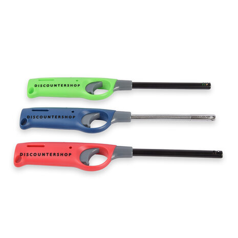 Discountershop Multifunctional Lighter Set - Perfect for BBQ Lighting - Red, Blue, Gray - 26cm x 2.5cm x 3.5cm - 200g - Plastic - 3 x Lighters Discountershop Multifunctional Lighter Set - Perfect for BBQ Lighting - Red, Blue, Gray - 26cm x 2.5cm x 3.5cm - 200g - Plastic - 3 x Lighters