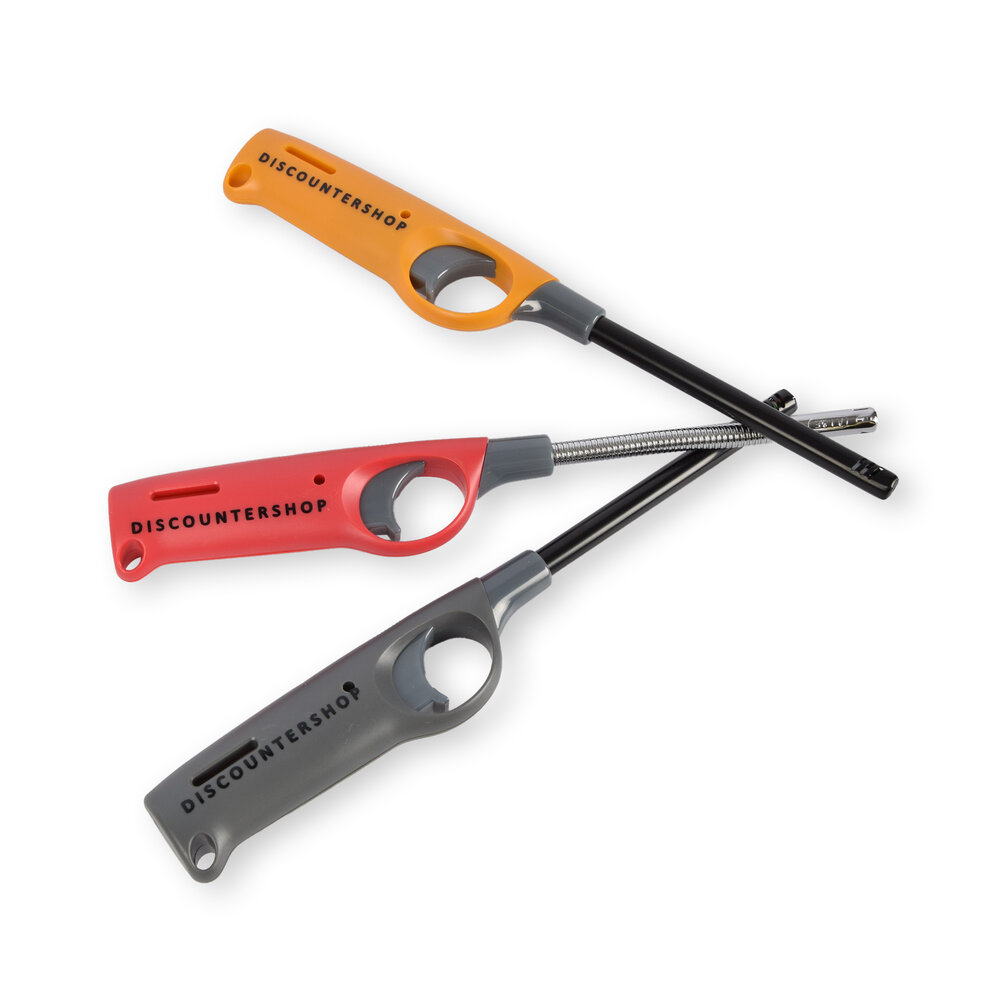 Discountershop Betrouwbare Aanstekers (3): Altijd Bij de Hand - Rood, Geel, Grijs - 26cm x 2.5cm x 3.5cm Discountershop Betrouwbare Aanstekers (3): Altijd Bij de Hand - Rood, Geel, Grijs - 26cm x 2.5cm x 3.5cm